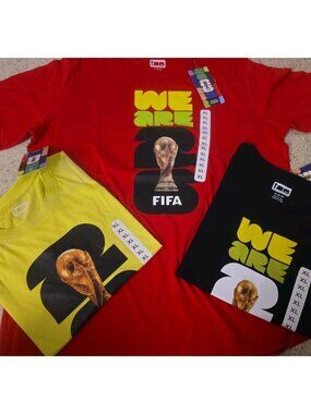Lot 3 XL FIFA World Cup 2026 Authentic World Cup T-Shirt We Are New Red Black
